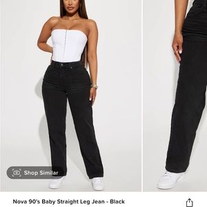 Black straight leg jeans